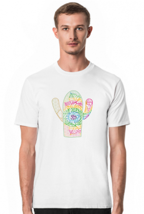 Koszulka męska tęczowy kaktus mandala