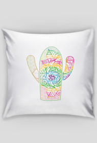 Poduszka tęczowy kaktus mandala