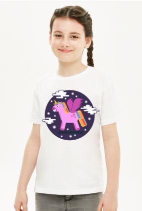 Jednorożec wśród gwiazd - koszulka dla dziewczynki