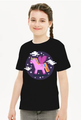 Jednorożec wśród gwiazd - koszulka dla dziewczynki
