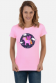 T-shirt damski - Jednorożec pośród gwiazd