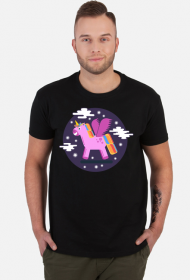 T-shirt męski - Jednorożec pośród gwiazd