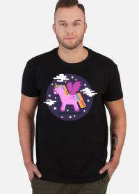 T-shirt męski - Jednorożec pośród gwiazd