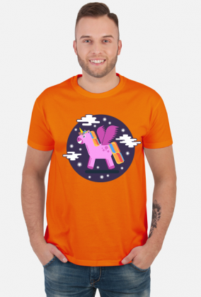 T-shirt męski - Jednorożec pośród gwiazd