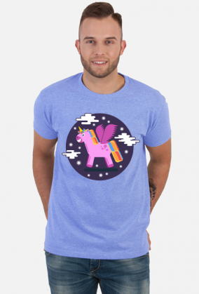 T-shirt męski - Jednorożec pośród gwiazd