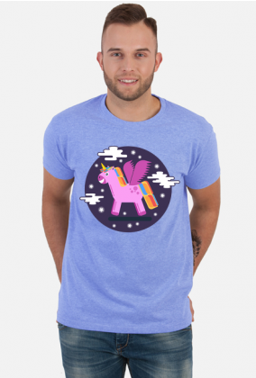 T-shirt męski - Jednorożec pośród gwiazd