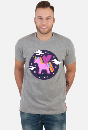 T-shirt męski - Jednorożec pośród gwiazd