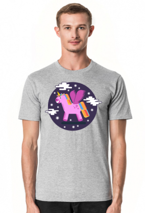 T-shirt męski - Jednorożec pośród gwiazd