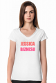 Koszulka damska V-neck Jessica Biznesu biała
