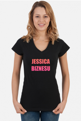Koszulka damska V-neck Jessica Biznesu czarna