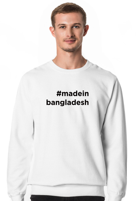 Bluza męska bez kaptura #madeinbangladesh biała