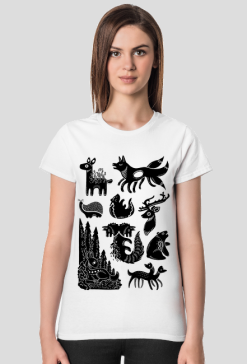Spooky wood animals fox wolf zwierzeta lesne animalia
