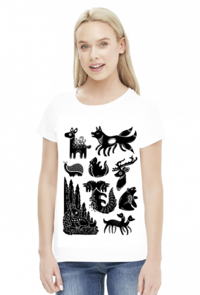 Spooky wood animals fox wolf zwierzeta lesne animalia