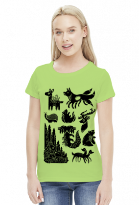 Spooky wood animals fox wolf zwierzeta lesne animalia