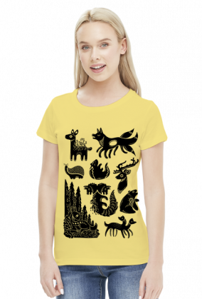Spooky wood animals fox wolf zwierzeta lesne animalia