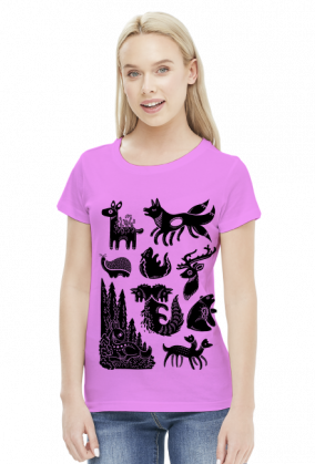Spooky wood animals fox wolf zwierzeta lesne animalia