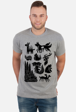 Spooky wood animals fox wolf zwierzeta lesne animalia