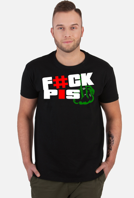 Koszulka męska Fuck PiS Czarna