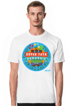 Koszulka Biała - Super Tata Ogrodnik