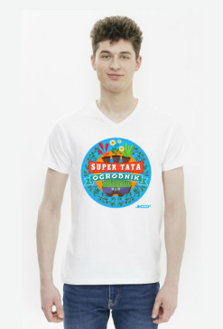 Koszulka Biała - Super Tata Ogrodnik