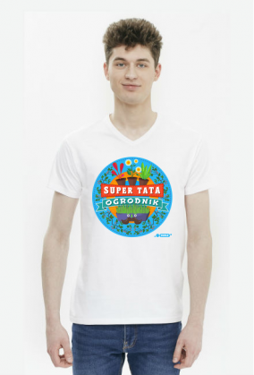 Koszulka Biała - Super Tata Ogrodnik
