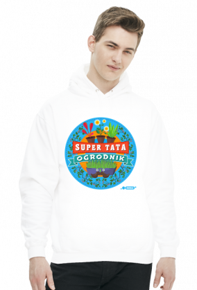 Bluza Męska z Kapturem - Super Tata Ogrodnik