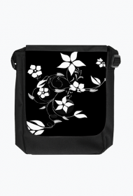Torba szkolna czarna w kwiaty