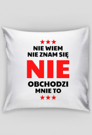 Poszewka na poduszkę Jasia - Nie Wiem, Nie Znam Się...