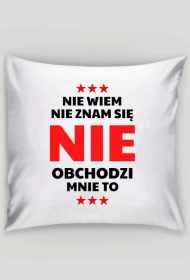Poszewka na poduszkę Jasia - Nie Wiem, Nie Znam Się...