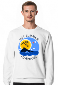 Bluza męska biała na wakacje i lato - Hot Summer Adventure