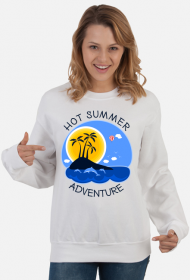 Bluza damska biała na wakacje i lato - Hot Summer Adventure