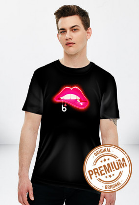 KOSZULKA MĘSKA GLOWING LIPS kolor czarny