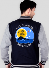 Bluza męska granatowo-szara na wakacje i lato - Hot Summer Adventure