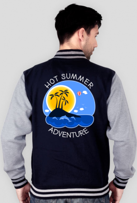 Bluza męska granatowo-szara na wakacje i lato - Hot Summer Adventure
