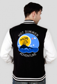 Bluza męska czarno-biała na wakacje i lato - Hot Summer Adventure