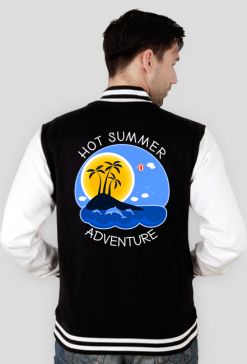 Bluza męska czarno-biała na wakacje i lato - Hot Summer Adventure