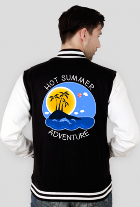 Bluza męska czarno-biała na wakacje i lato - Hot Summer Adventure