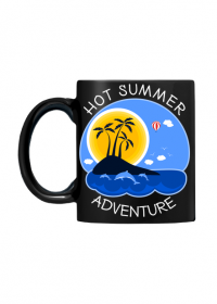 Kubek czarny na lato i wakacje - Hot Summer Adventure