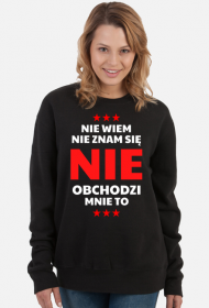 Bluza damska czarna - Nie Wiem, Nie Znam Się...
