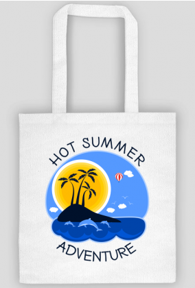 Wakacyjna torba na zakupy biała - Hot Summer Adventure