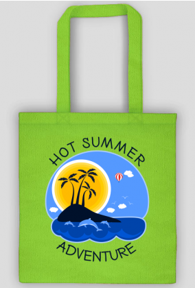 Wakacyjna torba na zakupy zielona - Hot Summer Adventure