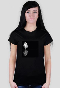 drzewo - t-shirt czarny damski