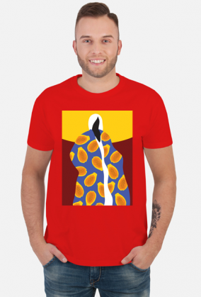 T-shirt z autorską grafiką, Papaya