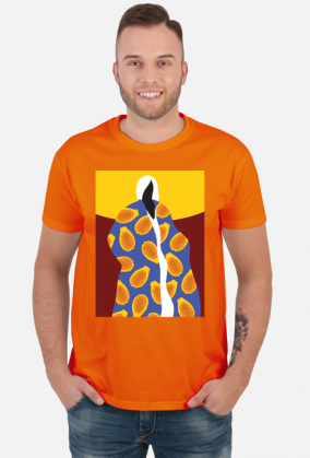 T-shirt z autorską grafiką, Papaya