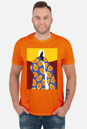 T-shirt z autorską grafiką, Papaya