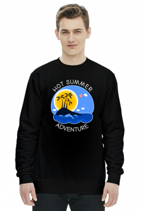 Bluza męska czarna na wakacje i lato - Hot Summer Adventure
