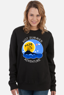 Bluza damska czarna na wakacje i lato - Hot Summer Adventure