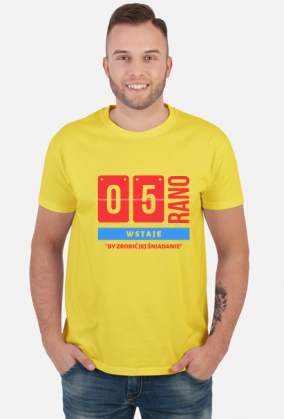 O 5 rano wstaje Tshirt męski (wariant 1)