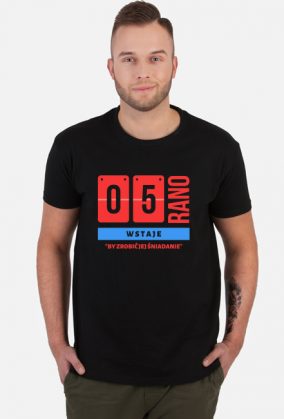 O 5 rano wstaje Tshirt męski (wariant 1)