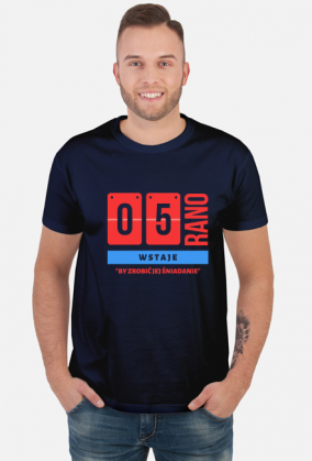 O 5 rano wstaje Tshirt męski (wariant 1)